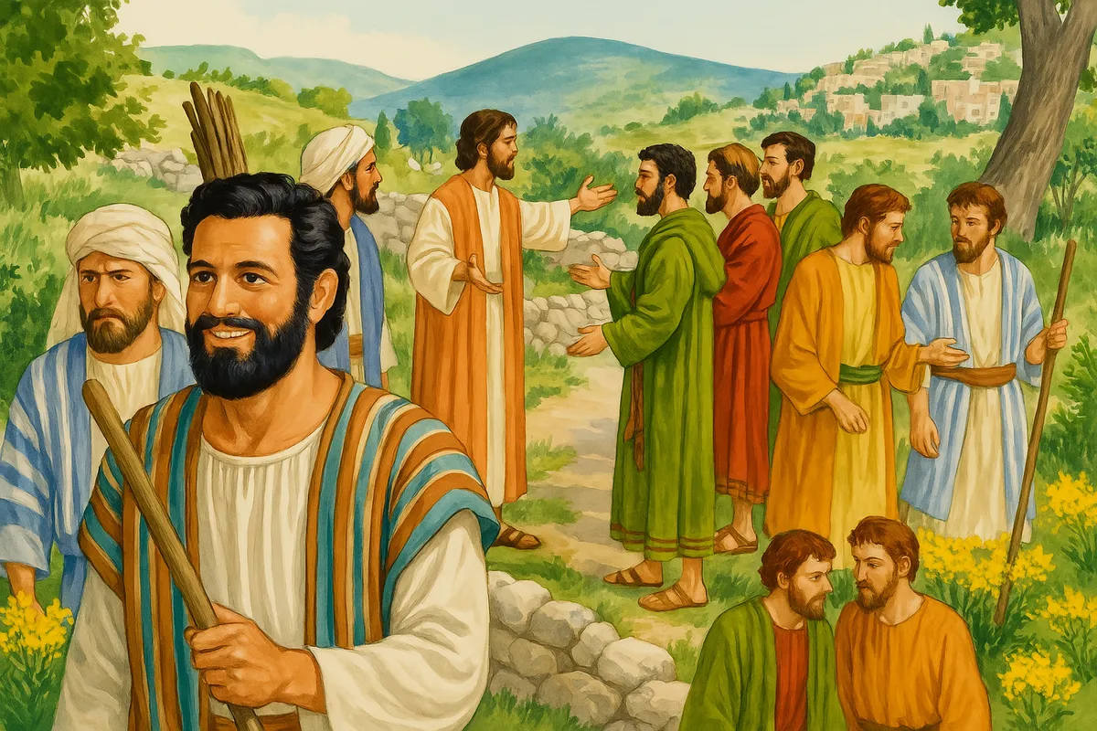 Jesus and some of his disciples